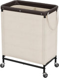 StorageWorks 2 Sección de Cesta de Lavandería, 100L Beige Clasificador con Ruedas