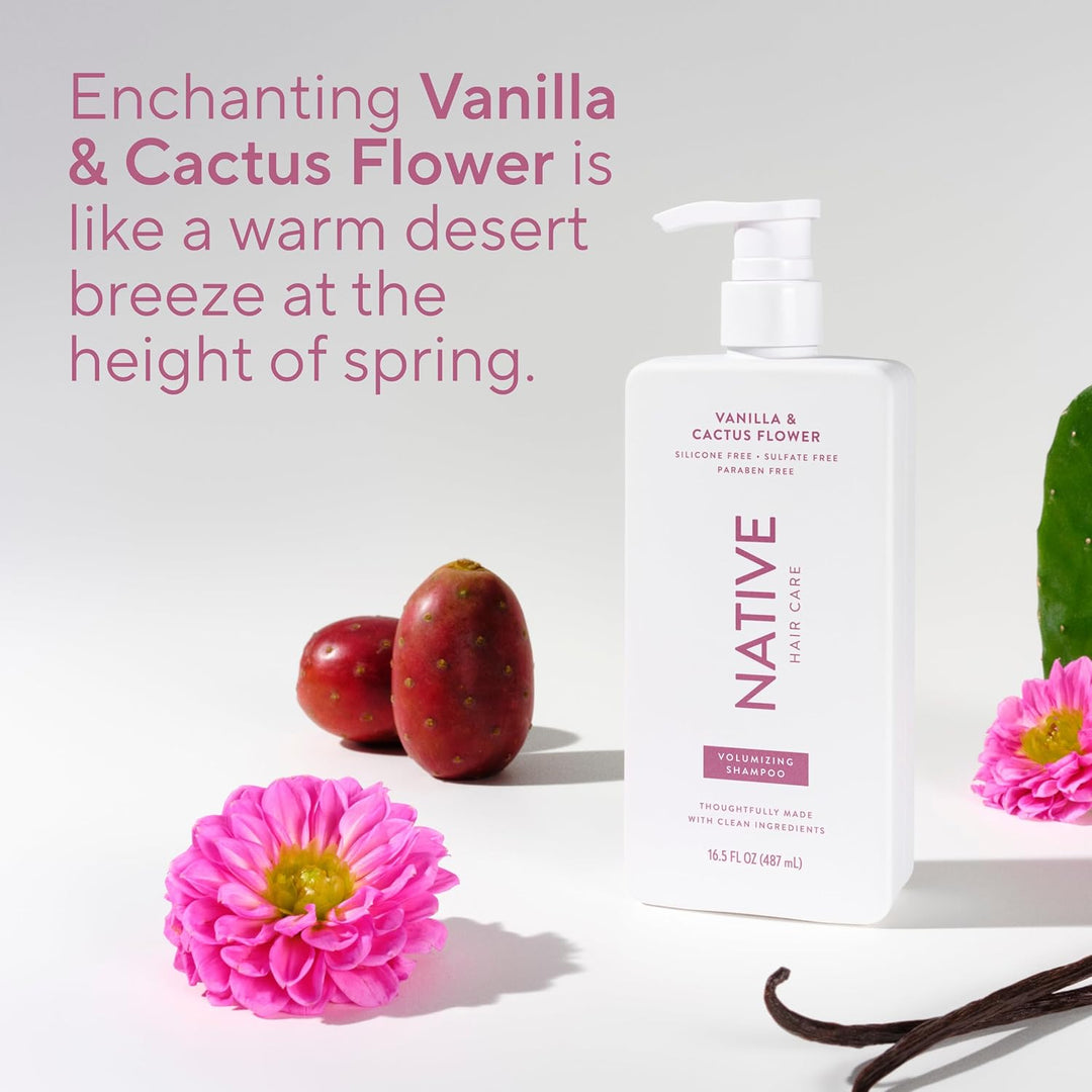 Native El champú y acondicionador de flores de vainilla y cactus co...