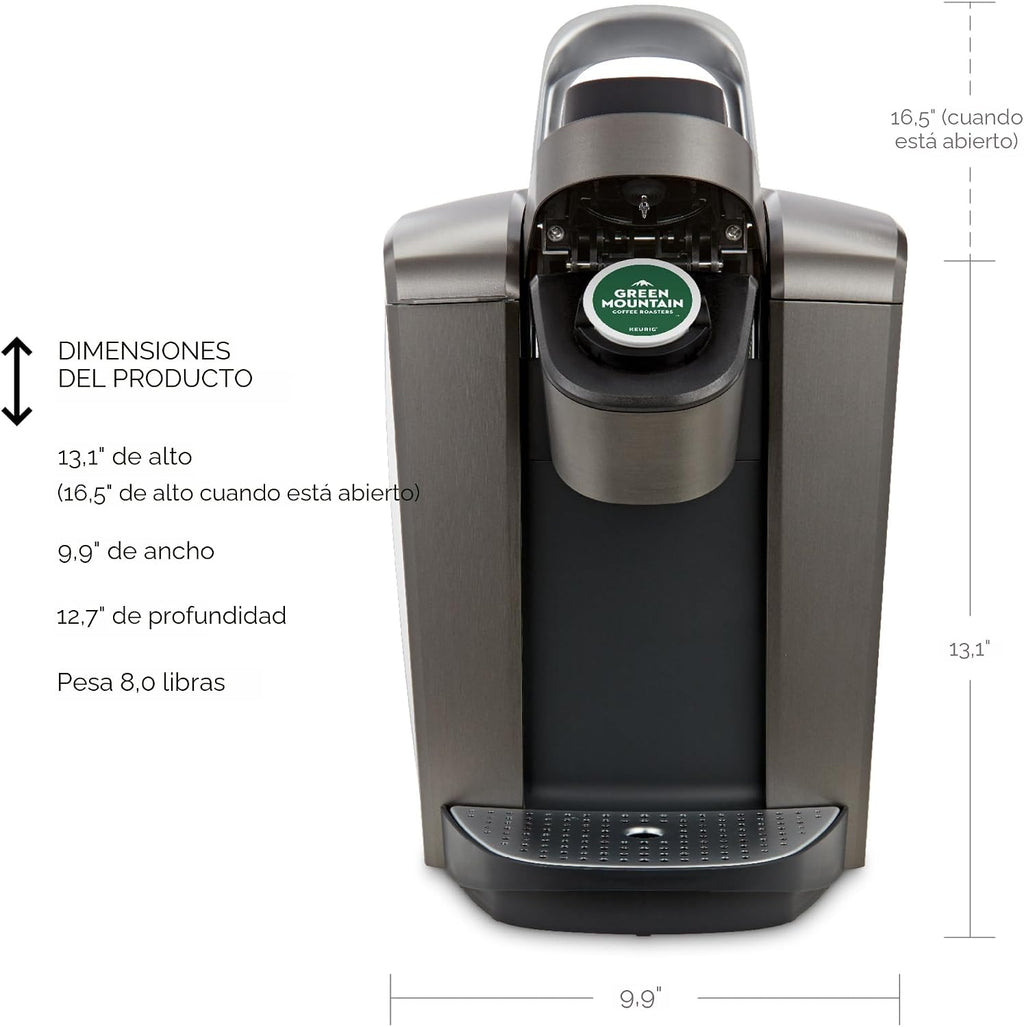 Keurig Cafetera K-Elite, cafetera de vainas K-Cup de una sola porción, con capacidad de café helado, pizarra cepillada