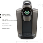 Keurig Cafetera K-Elite, cafetera de vainas K-Cup de una sola porción, con capacidad de café helado, pizarra cepillada