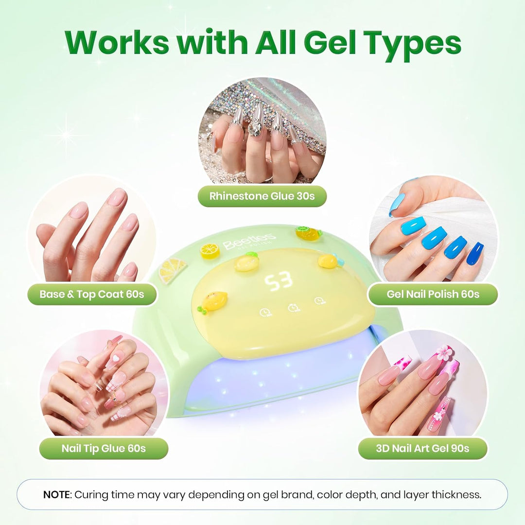 Beetles - Lámpara de uñas UV, luz de uñas de gel verde caramelo con...