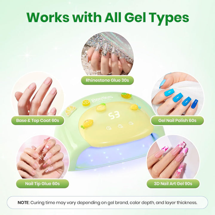 Beetles - Lámpara de uñas UV, luz de uñas de gel verde caramelo con...