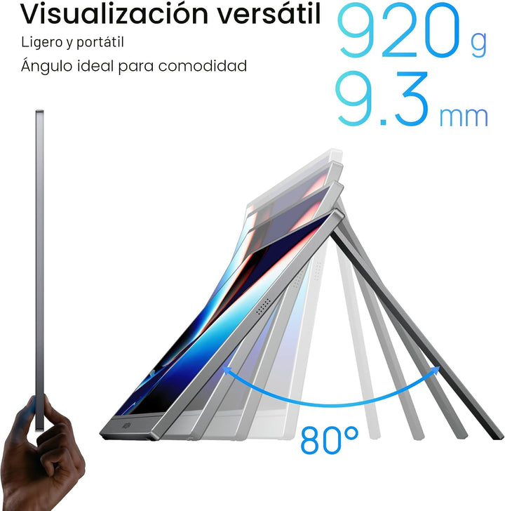 ARZOPA Monitor portátil gris de 17.3", 1080P FHD 103% sRGB IPS...