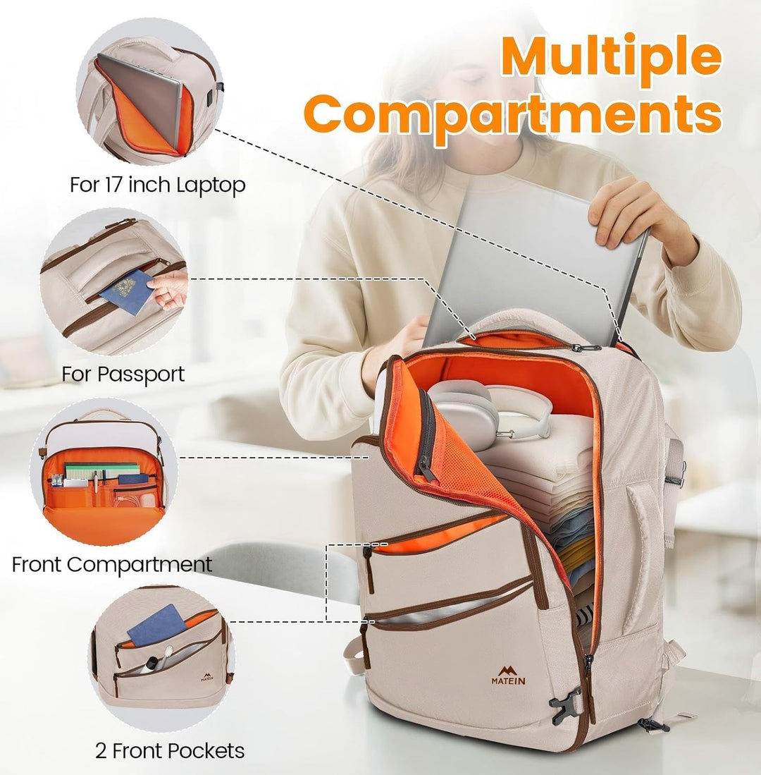 MATEIN Mochila de viaje para mujer, bolsa de transporte ligera para...