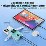 Cargador portátil magnético para iPhone y Apple Watch, 12000 mAh, 2...