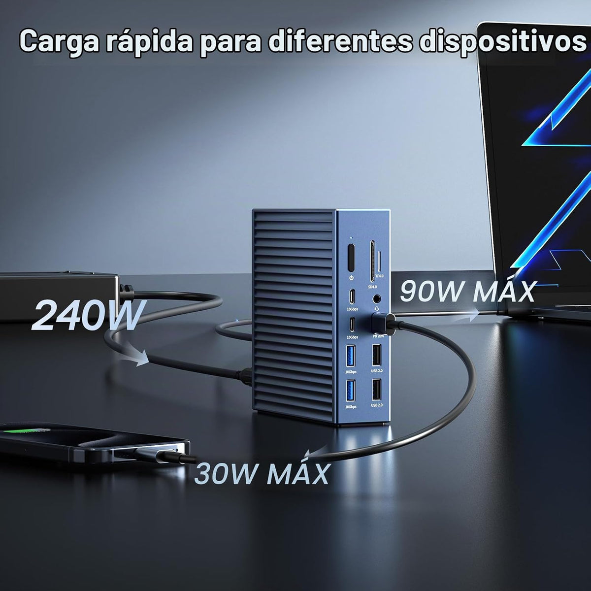 ACASIS Thunderbolt 4 Dock 21-IN-140 gbps para MacBook Pro Docking Station Dual Monitor, 8K60Hz HDMI 2.5 GbE Ethernet SD/TF 4.010Gbps 7*USB C/A, audio de 0.138 in, base de 40 Gbps para Mac/Dell/HP/Lenovo/ThinkPad