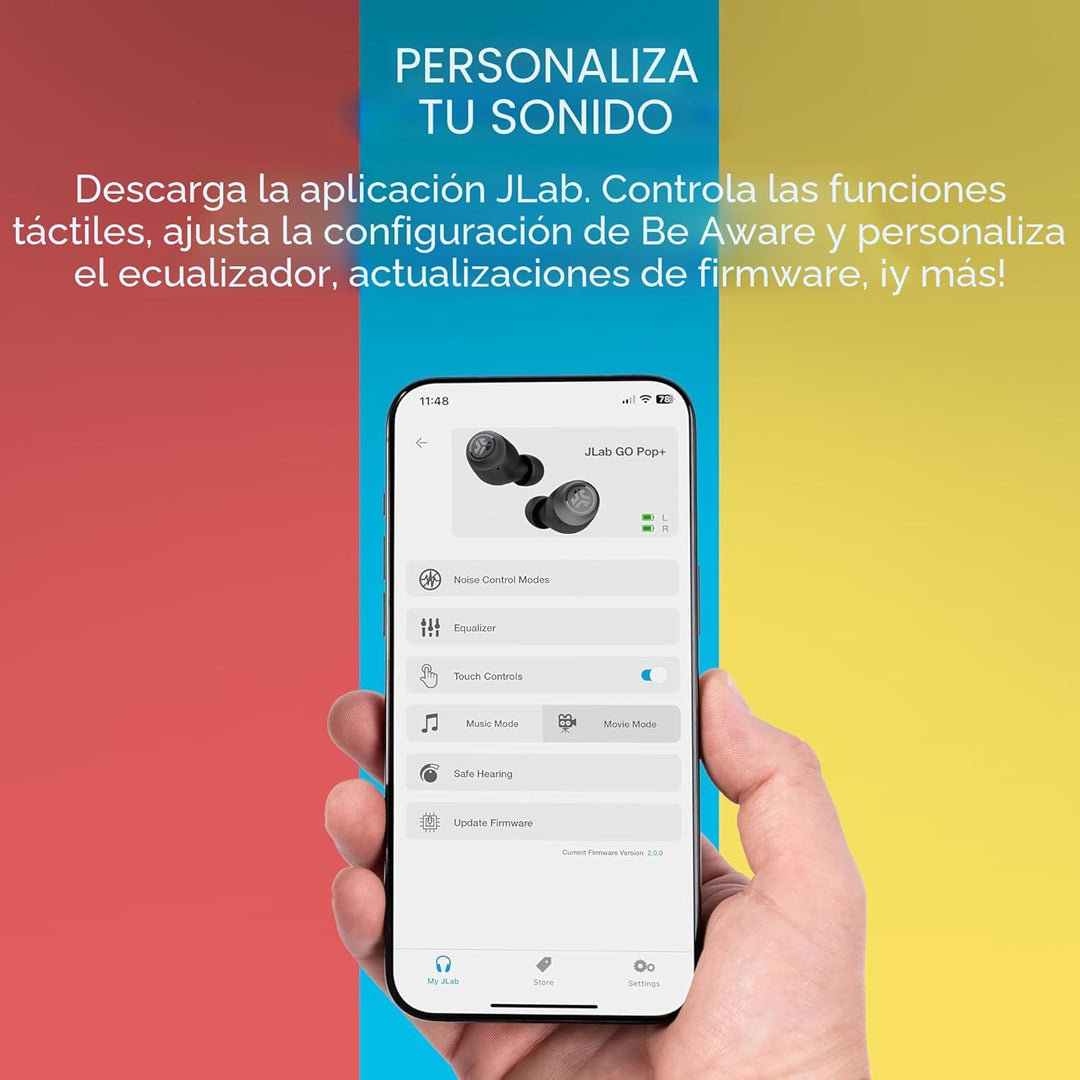 JLab Go Air Pop+ Auriculares inalámbricos verdaderos, auriculares i...