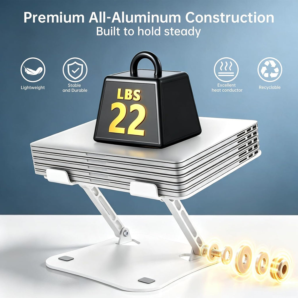 Afaloona Soporte de aluminio para computadora portátil, elevador ajustable
