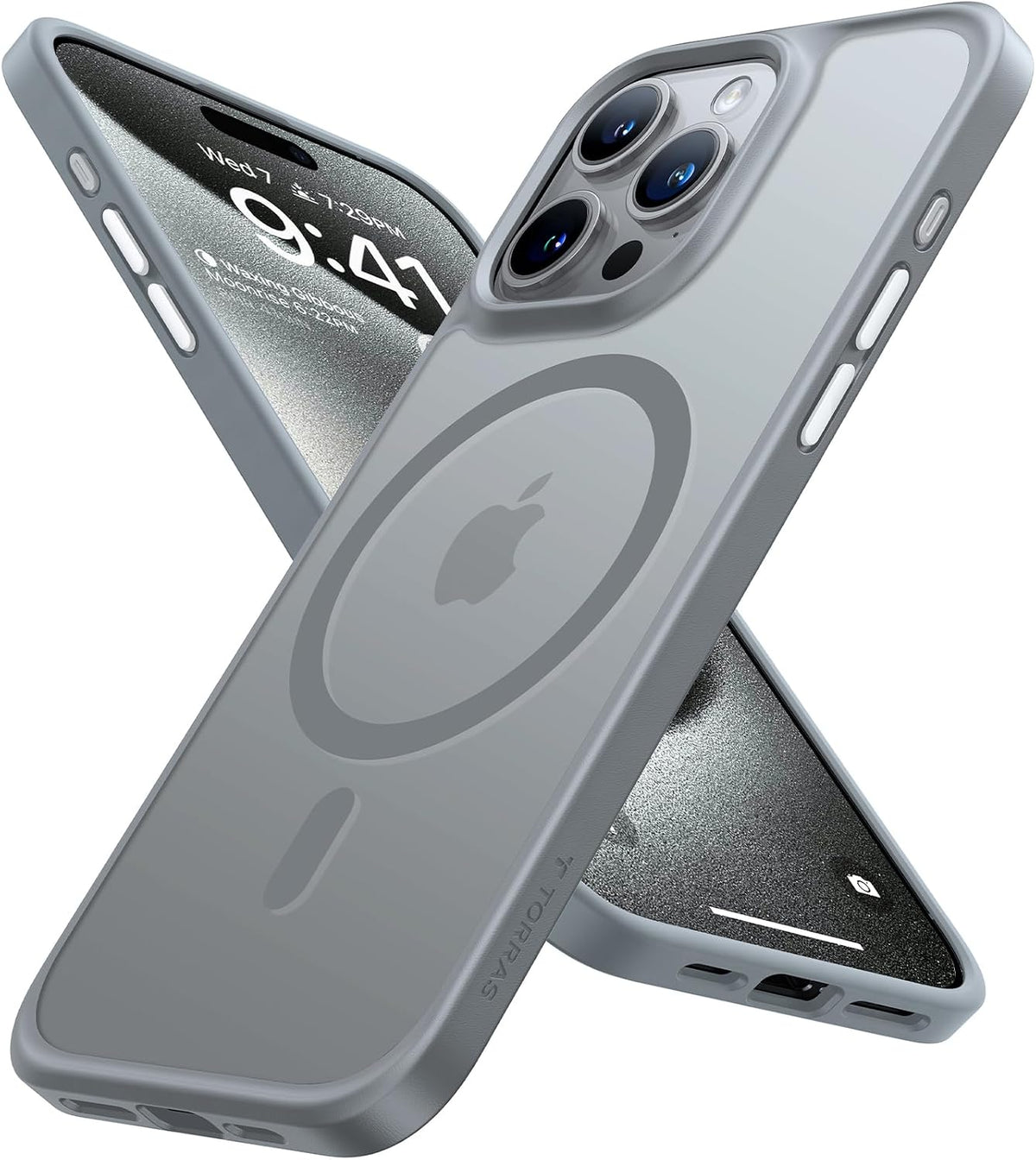 TORRAS Funda magnética a prueba de golpes para iPhone 15 Pro, grado mil