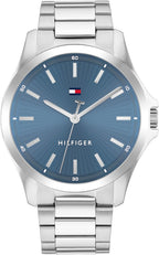 Tommy Hilfiger - Reloj de cuarzo para hombre de 3H, pulsera de acero inoxidable, resistente al agua 3 ATM, pieza moderna y elegante, regalo para él, 42mm