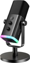 FIFINE - Micrófono dinámico XLR\/USB para podcasts, de transmisión...