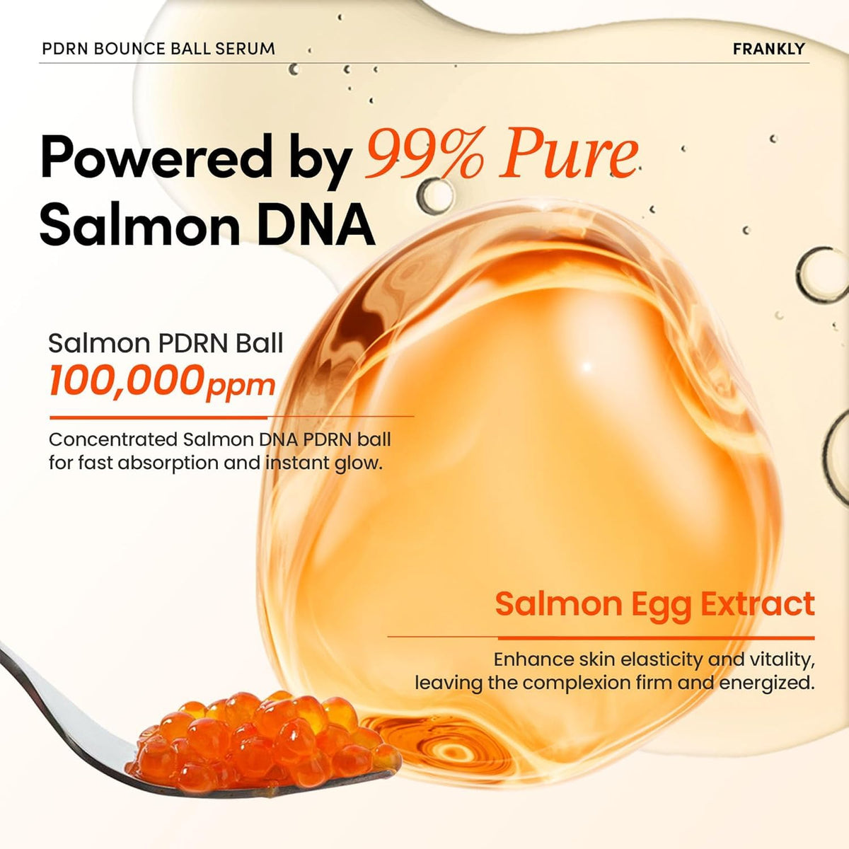 FRANKLY Salmon PDRN Bounce Ball Serum \u2013 99% Pure Salmon DNA PD...