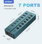 ONTEN, hub USB 3.0 de 7 puertos