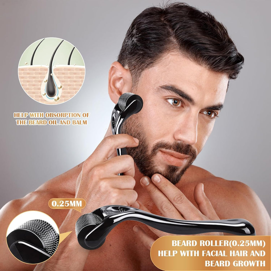 Kit de crecimiento de barba, juego de aseo con aceite de crecimient...