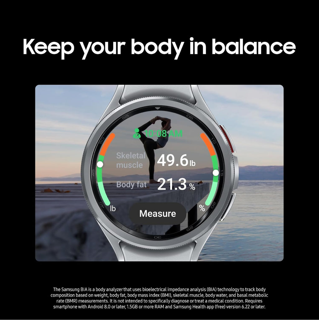 Samsung Galaxy Watch 6 Bespoke Edition - Reloj inteligente con Bluetooth exclusivo de 1.73 pulgadas, salud, fitness, sueño, rastreador de recursos humanos, batería mejorada, cristal de zafiro, versión estadounidense, correa plateada con hebilla D, azul