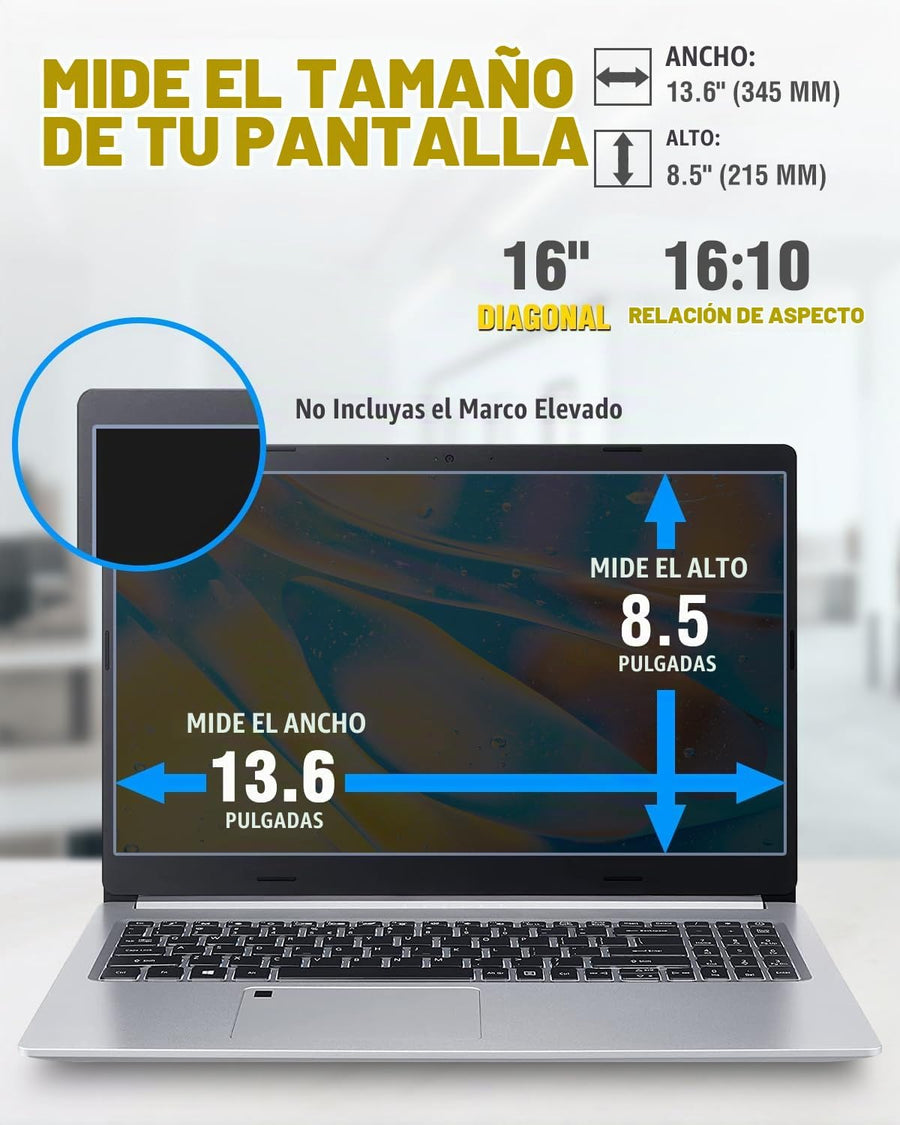 F FORITO Pantalla magnética de privacidad para laptop de 16 pulgada...