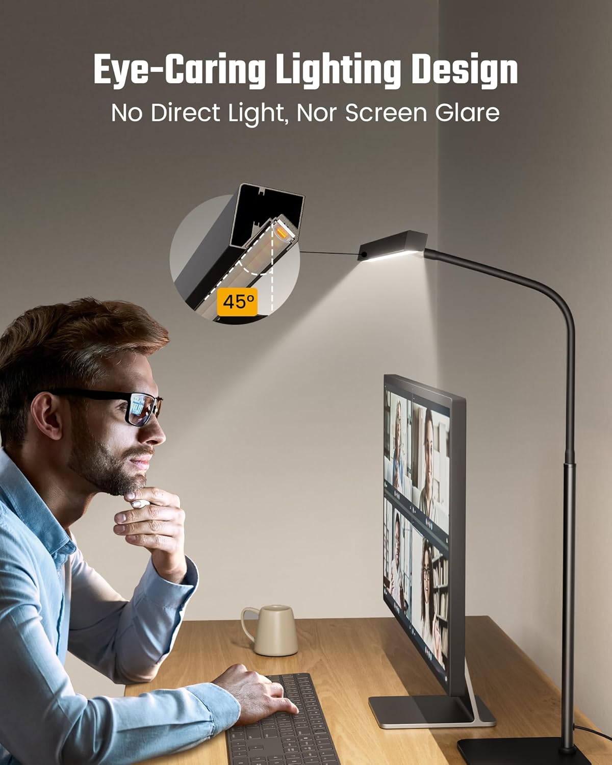 Lámpara SUPERDANNY Lámpara LED de escritorio para el hogar y la oficina, luz para el cuidado de los ojos con base, lámpara de 12W con control táctil, 3 colores, brillo regulable, lámpara de cuello de cisne