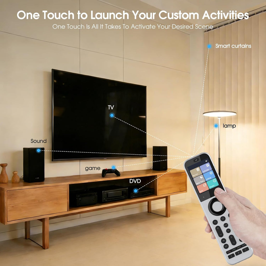 SofaBaton Control remoto universal X2 con pantalla táctil y concentrador, control remoto inteligente todo en uno con base de carga y aplicación personalizada, actividades de un solo toque, funciona