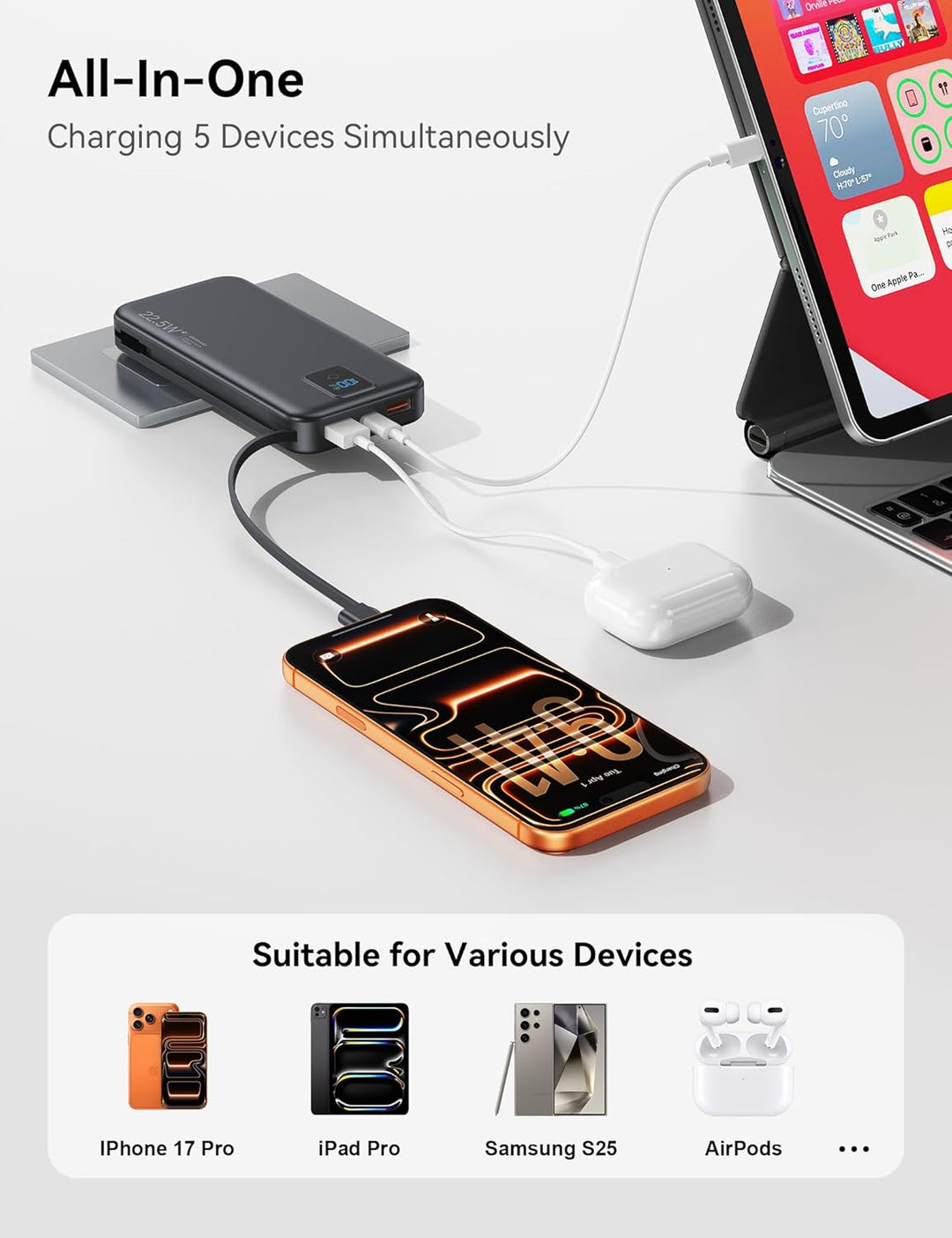 Cargador portátil, cargador de batería de carga rápida de 12000 mAh...