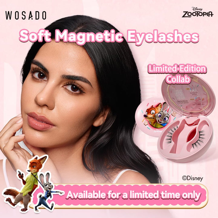 WOSADO×Disney Kit de pestañas magnéticas suaves con aplicador, nº 1...