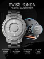 EUTOUR Reloj Magnético Esfera Flotante con Bolas 40mm Cuarzo Suizo 3/5ATM Correa 20mm