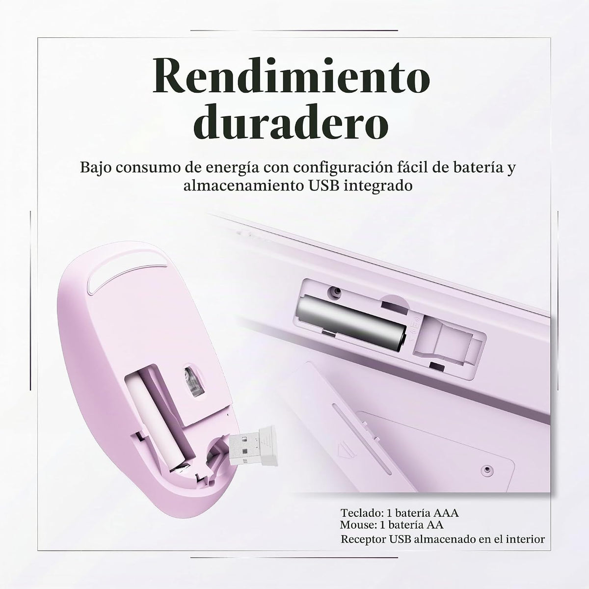 UBOTIE Combo de teclado y mouse inalámbricos, Rosa