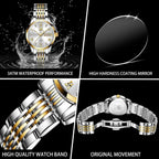 OLEVS Reloj de Lujo para Mujeres, Modo Pequeño de Muñeca, Acero Inoxidable, Reloj para Damas, Calendario