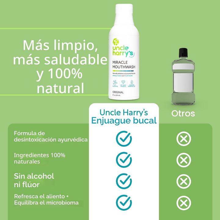Uncle Harry's Enjuague Bucal Milagroso Alcalinizante Natural |...