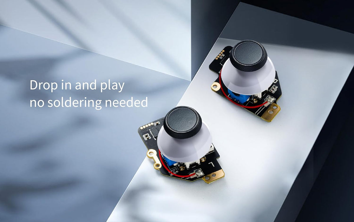 GuliKit Joystick Analógico para Steam Deck LCD (Tipo A&B), Joystick Magnético con Efecto Hall Sin Deriva, Reemplazo Electromagnético, Sin Soldadura, Calibración con un Botón, Kit de Reparación Derecho e Izquierdo con tapas (No compatible con OLED)