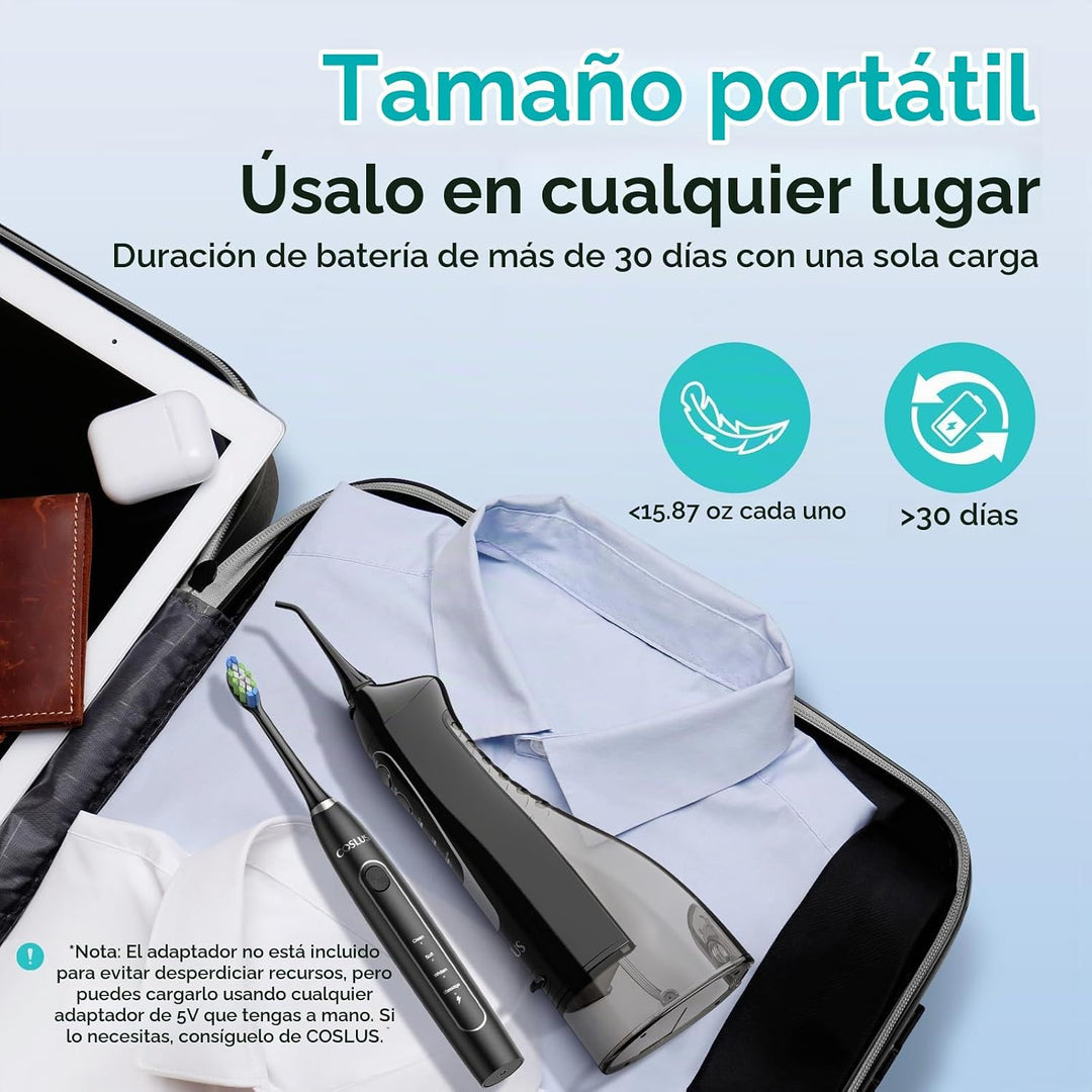 COSLUS C20 &amp; C41 Irrigador Dental Portátil con Cepillo de Dient...