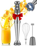 KOIOS - Batidora de inmersión de 1000W, 3 en 1, batidora de mano antiarañazos, batidora de palo de acero inoxidable mejorada de 12 velocidades con modo turbo, batidora y espumador de leche, sin BPA