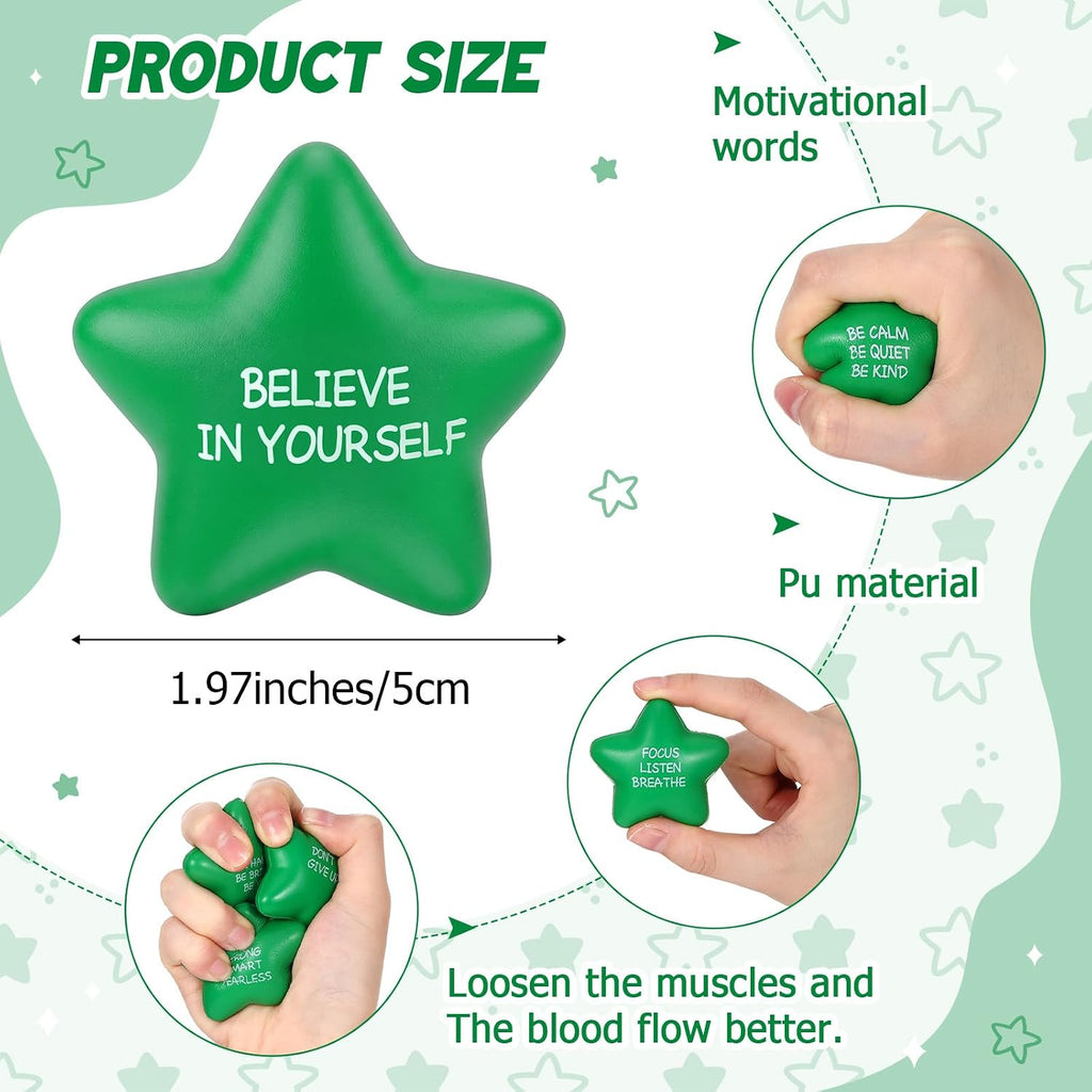 Shappy 72 piezas inspirador de juguete sensorial de estrella, verde