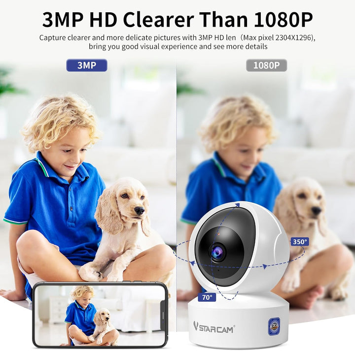 VSTARCAM Cámara de seguridad para interiores, cámara WiFi HD 1080P,...