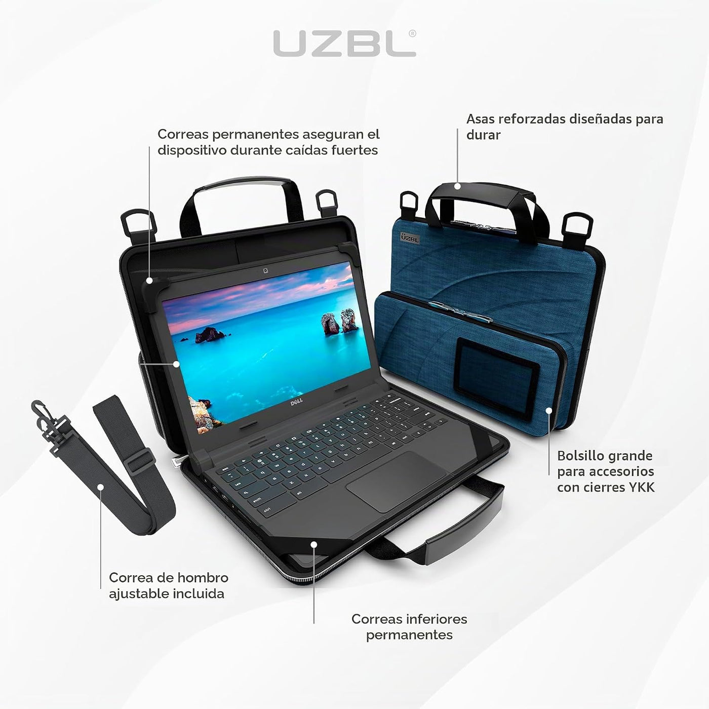 UZBL Funda rígida protectora para Chromebook Always-on de 13-14 pul...