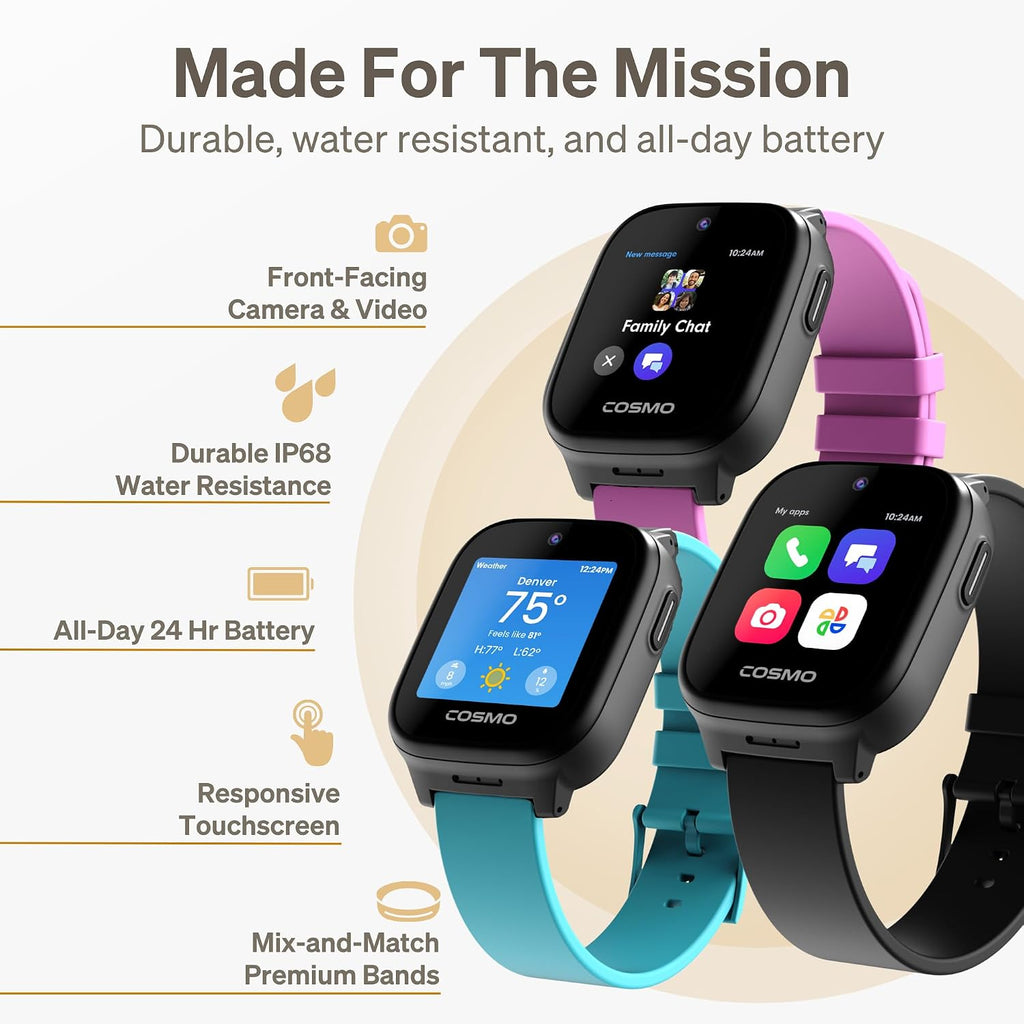 JrTrack 5 SE Kids Smart Watch de Cosmo | Reloj teléfono y rastreador GPS
