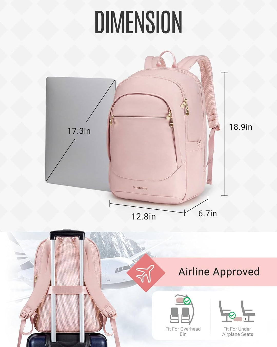 Mochila para laptop LIGHT FLIGHT, mochila para laptop para mujer, b...