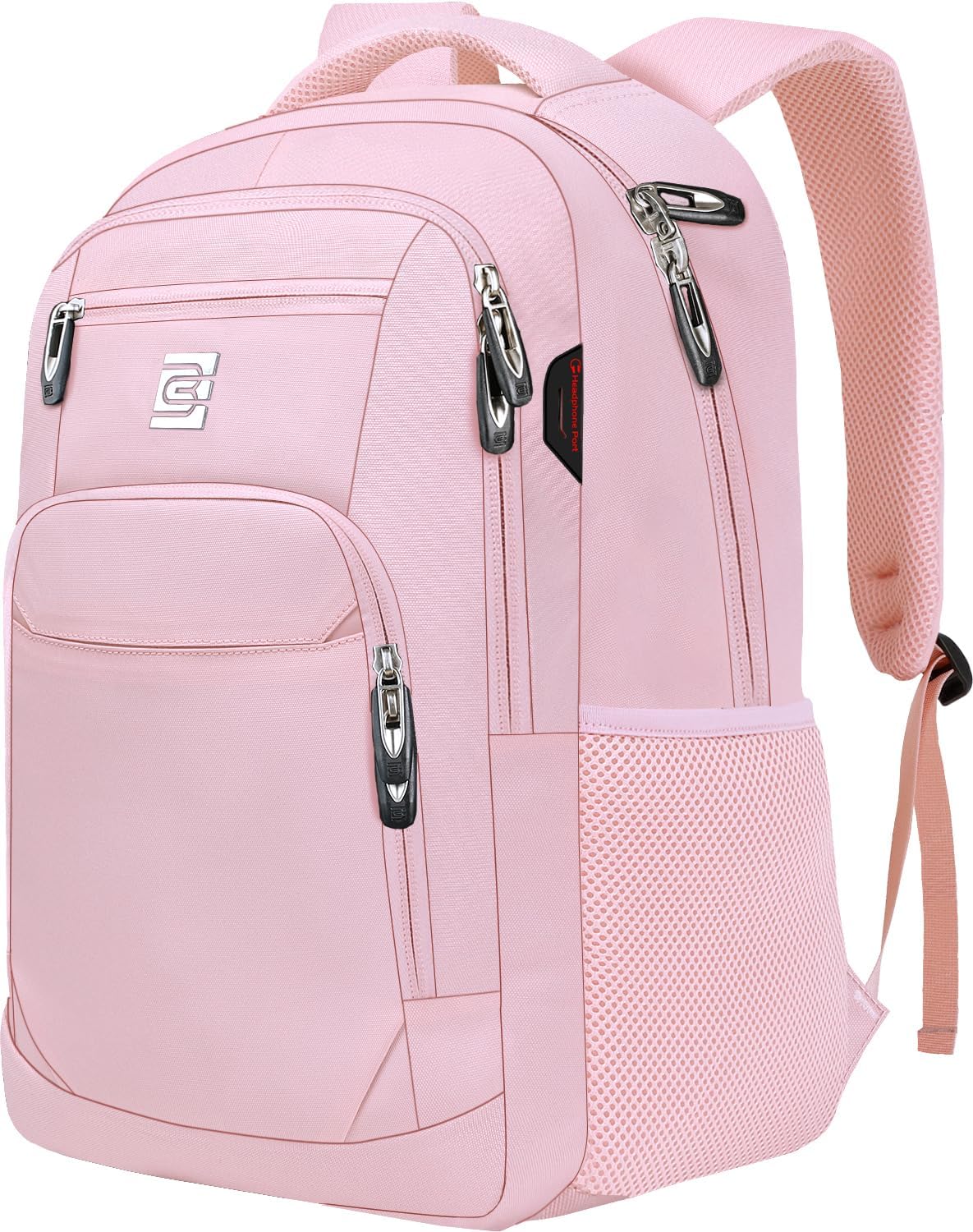 Mochila para Laptop Volher, Rosa claro, 15,6 pulg., Computadora por...