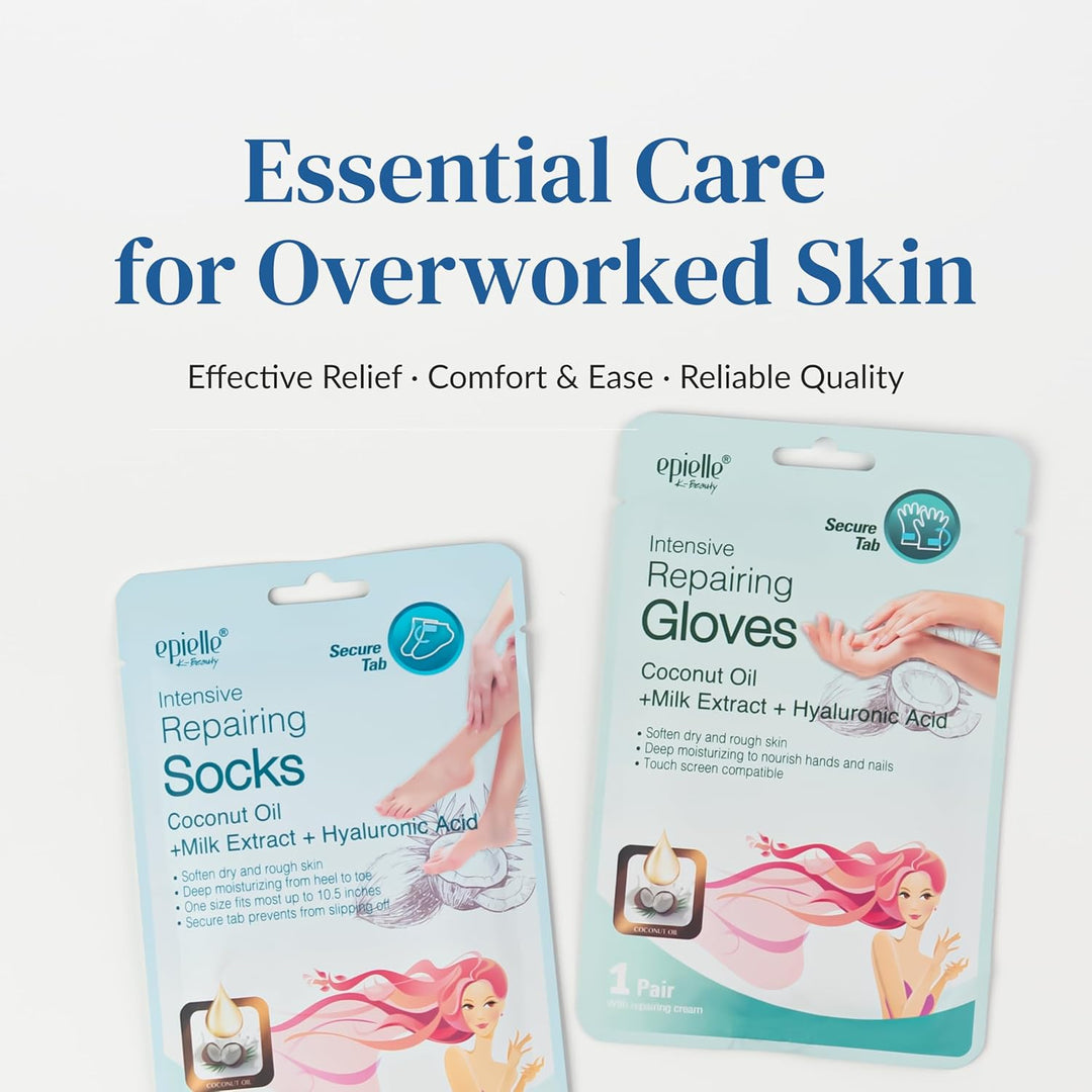 Epielle Mascarilla reparadora intensiva para pies, 6 pares, suaviza...