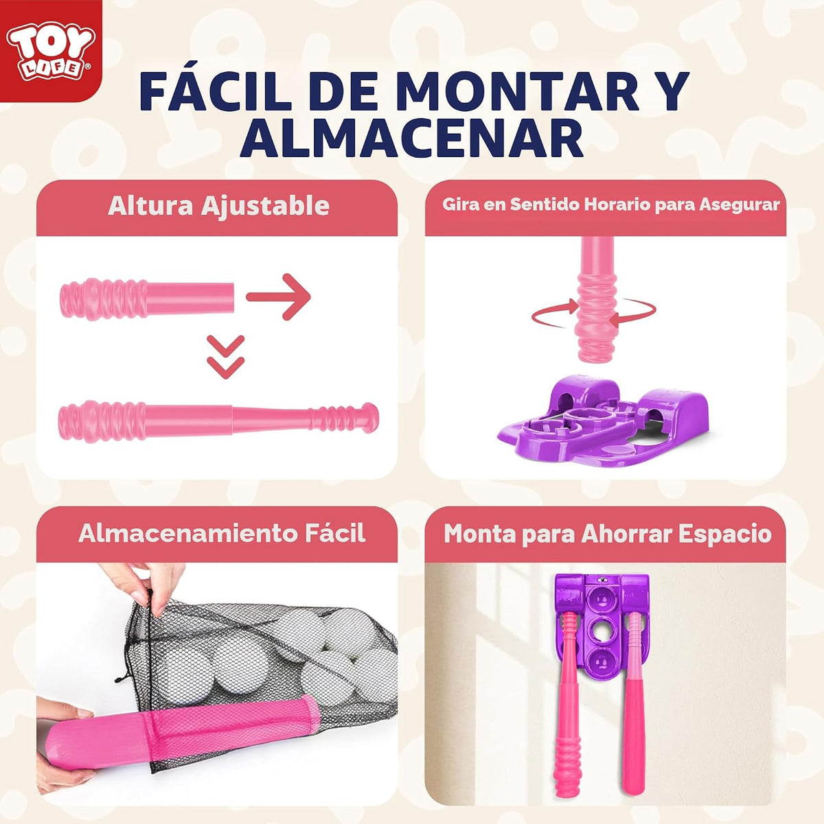TOY Life Juego de pelota en T para niños de 3-5, 5-8, juego de béisbol para niñas, juegos de soporte de pelota en T con guante de béisbol, camiseta de bate de pelota de béisbol para exteriores e
