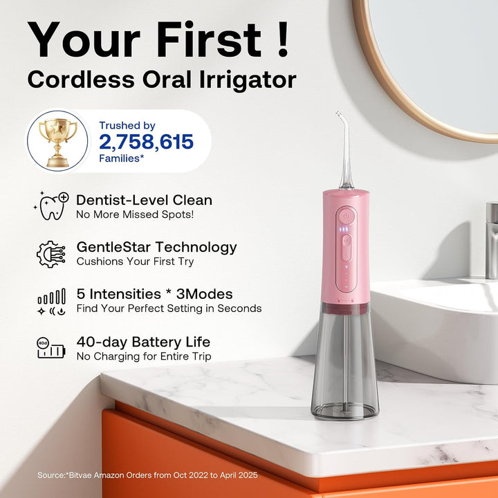 Bitvae - Hilo dental recargable y portátil, irrigador bucal inalámb...