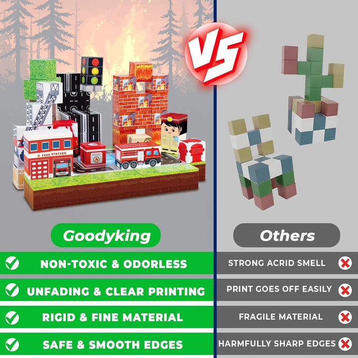 Goody King Bloques Magnéticos | 100 PIEZAS Juego de Cubos de Constr...