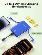 miisso Cargador Portátil Mini de 10000mAh con Cable Incorporado, Ba...
