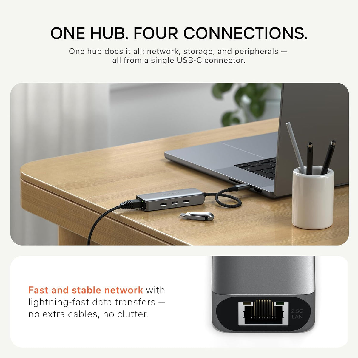 Satechi, ST-H3C25EM, hub USB 3.0