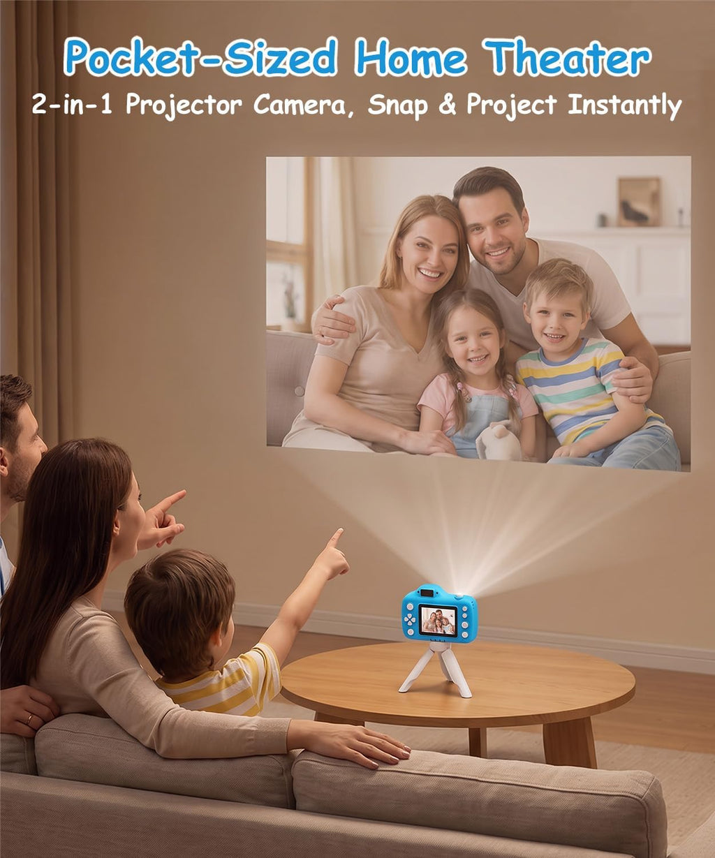Cámara para niños con proyector para niñas de 5 a 12 años, cámara digital