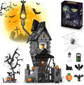 Juego de construcción de mansión embrujada de Halloween 2026, juego de bloques de construcción de casa embrujada antes de Navidad, calabazas que brillan en la oscuridad y fantasmas esqueléticos