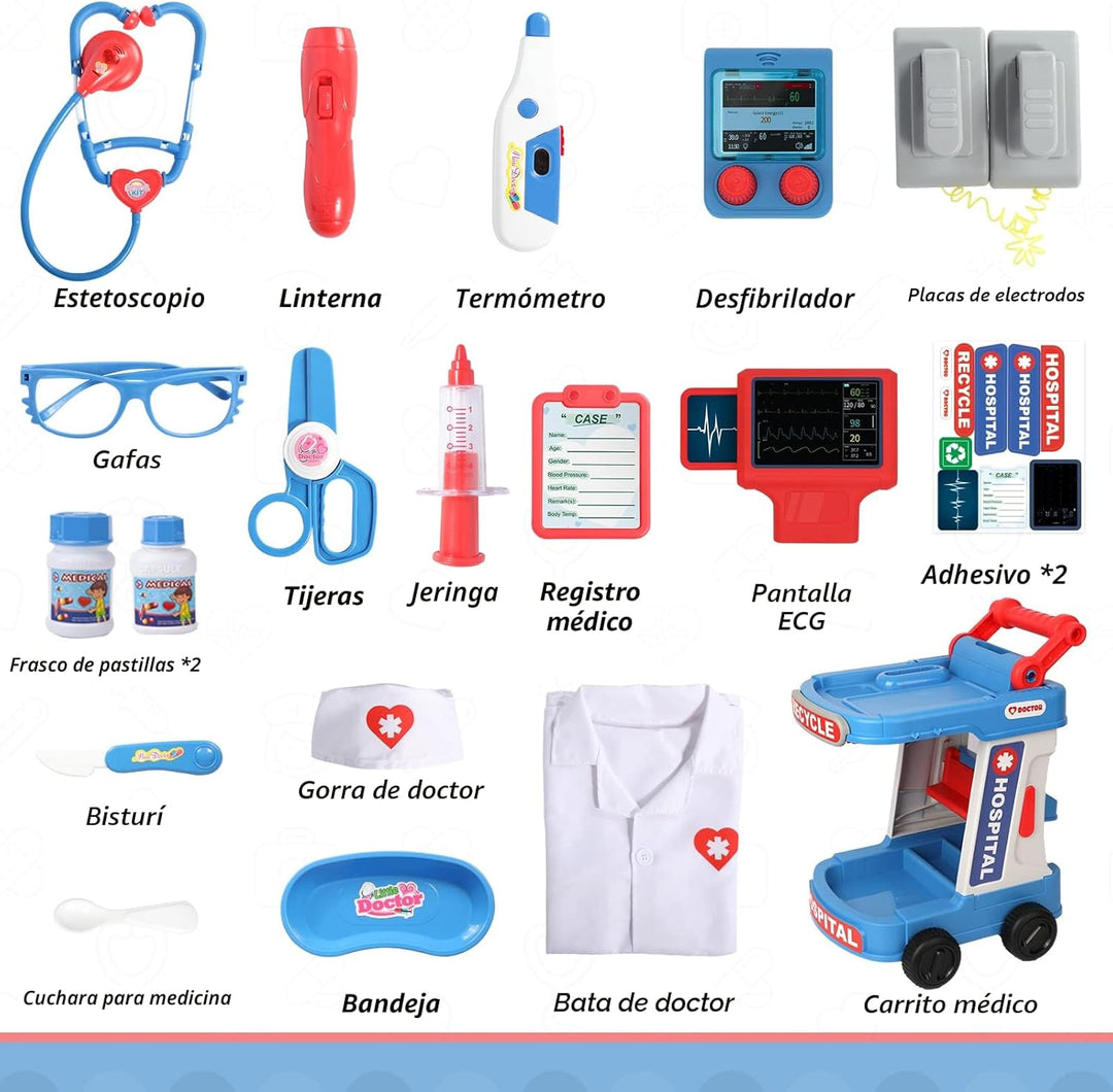 Liberry Kit de médico para niños pequeños de 2, 3, 4, 5 años