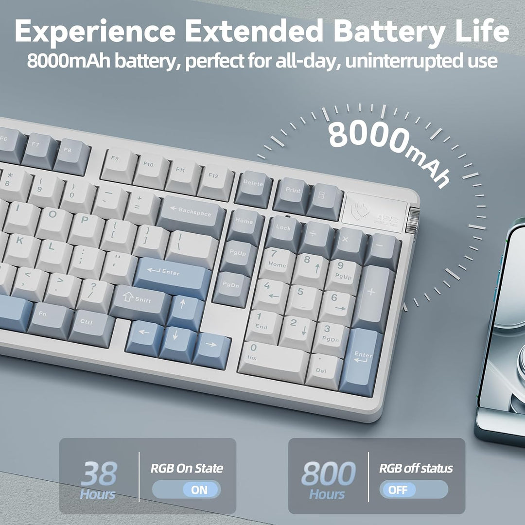 CORBOBO LEOBOG A98-96% Teclado mecánico inalámbrico, trimodo BT5.0\...