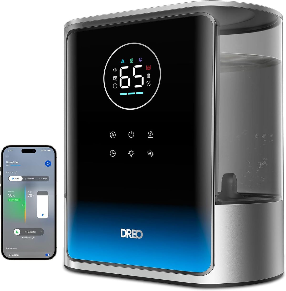 DREO 8L Humidificador inteligente para habitación grande, 80 horas de