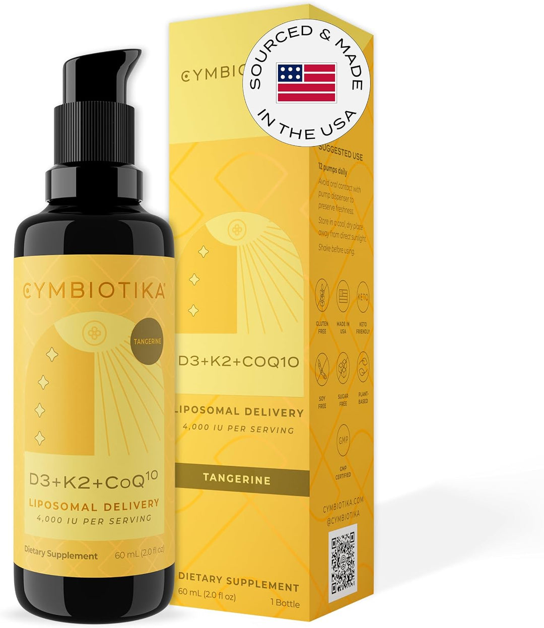 CYMBIOTIKA Vitamina D3 + K2 + CoQ10 líquido, suplemento de vitamina...
