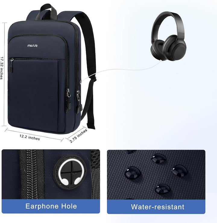 MOSISO Mochila para laptop para hombre, delgada, ligera, compacta,...